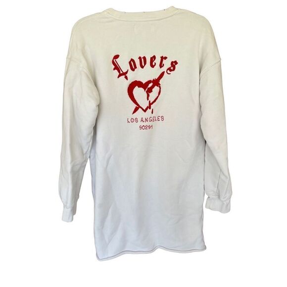 Current/Elliot Womens Lovers Los Angeles Tunic Sweatshirt Cream Size Medium - Picture 5 of 6
